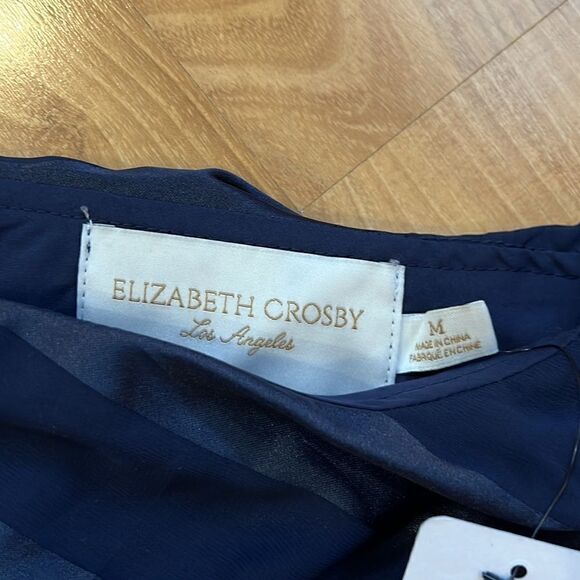 Elizabeth Crosby Ana Dress Navy Stripes Size M - Picture 3 of 8